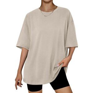 Womens Oversized Summer T Shirts Khaki
